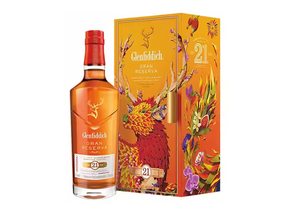 深圳回收格兰菲迪21年700ml福鹿生花新年装福鹿呈祥新春礼盒装Glenfiddich苏格兰威士忌