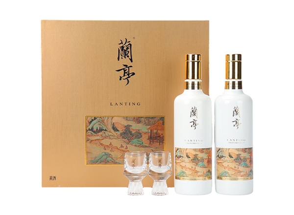 深圳会稽山兰亭黄酒回收国潮兰亭500ml*2礼盒装